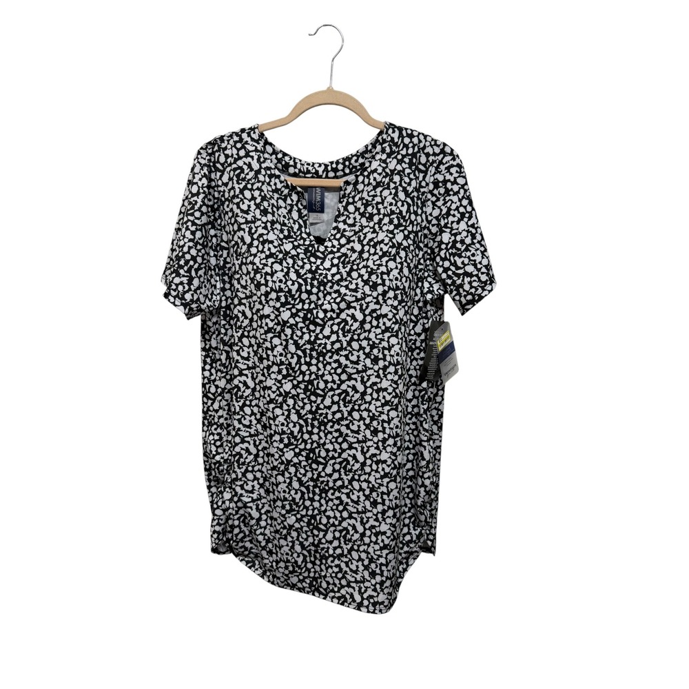 NWT Swim 365 Women's Size 16 Black White Floral One Piece Swimsuit Tummy Control
